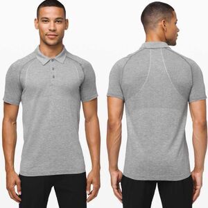Lululemon Metal Vent Tech Polo Short Sleeve XXL/2XL Grey Mesh Golf Casual Work